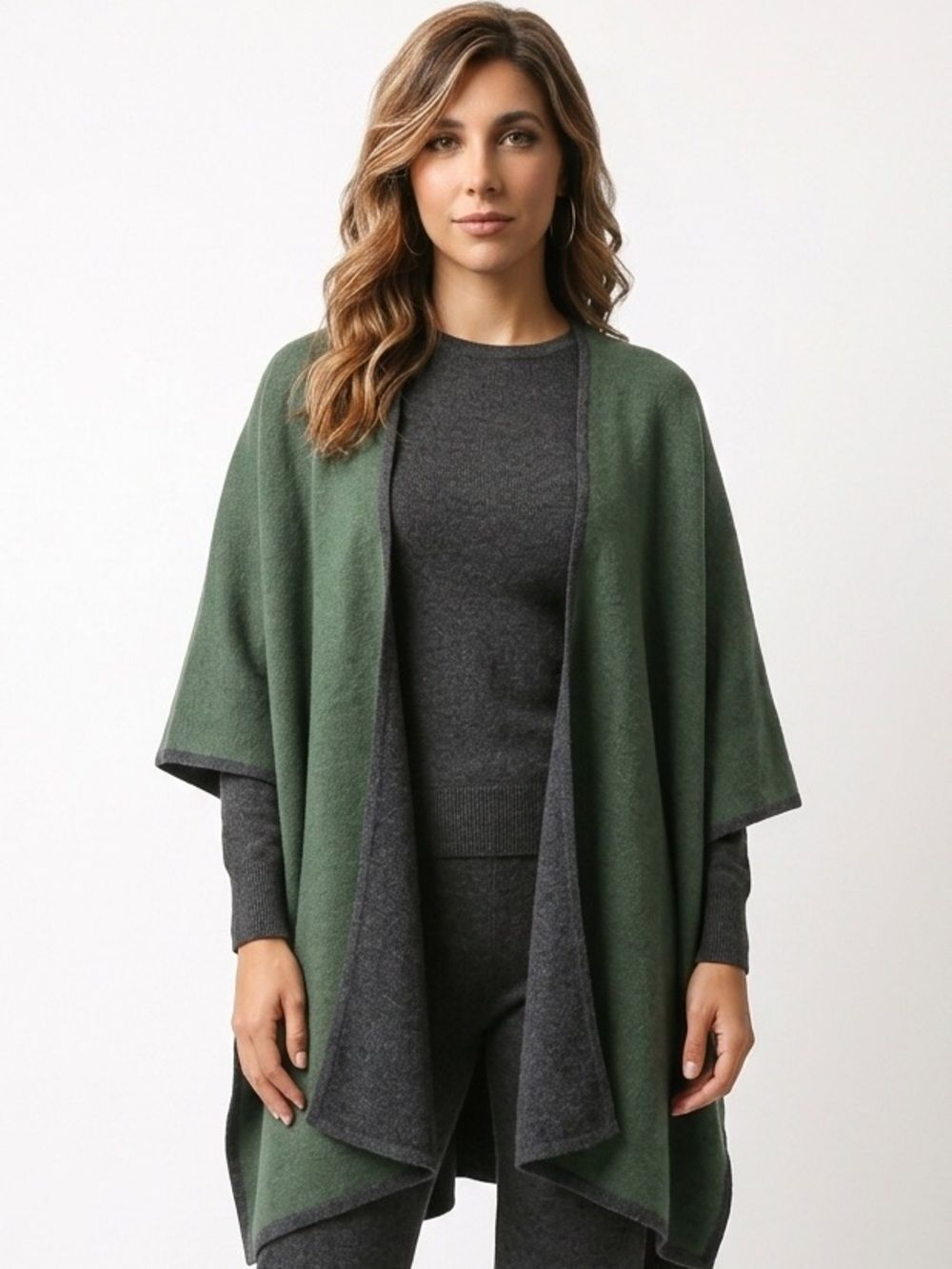 KERISMA | Reversible Green & Gray Cape